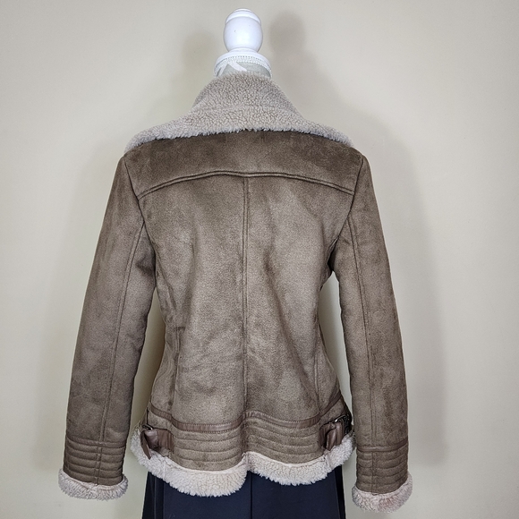 Zara Taupe Shearling Jacket - Picture 7 of 16